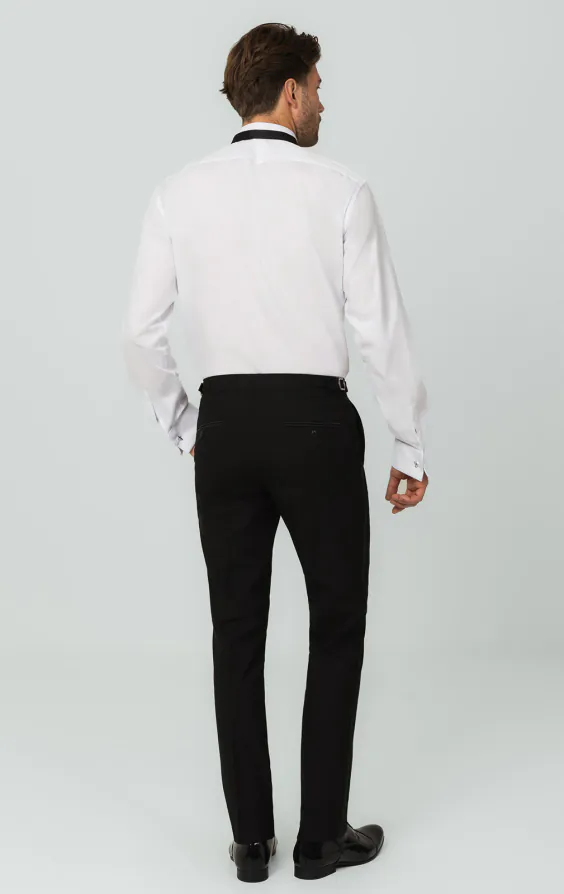 100% Cotton, Wing Collar, Plain Front, Slim Fit Tuxedo Shirt by Dobell - photo 4 100% Cotton, Wing Collar, Plain Front, Slim Fit Tuxedo Shirt by Dobell - photo 4