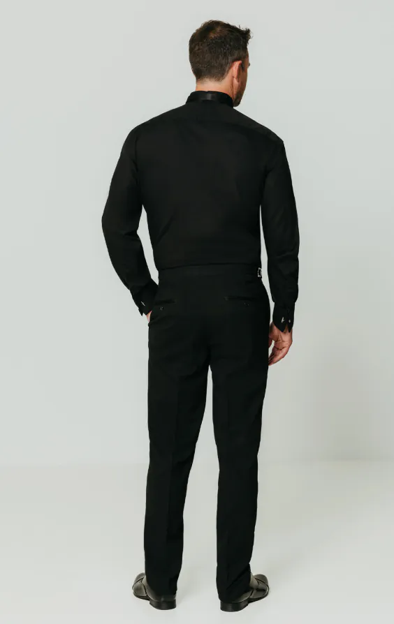Wing Collar, Pleated Front, Black Tuxedo Shirt by Dobell - photo 4 Wing Collar, Pleated Front, Black Tuxedo Shirt by Dobell - photo 4