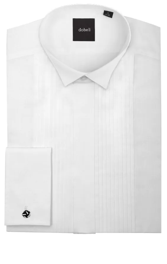 Wing Collar, Pleated Front Tuxedo Shirt - photo 1