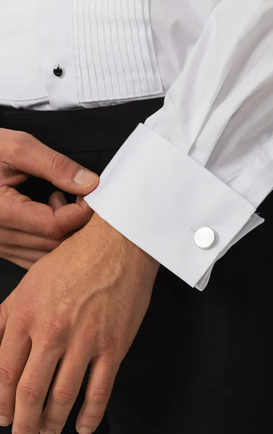 100% Cotton, Wing Collar, Stud Button Pleated Front Tuxedo Shirt by Dobell - photo 3 100% Cotton, Wing Collar, Stud Button Pleated Front Tuxedo Shirt by Dobell - photo 3