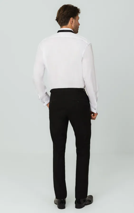 100% Cotton, Wing Collar, Stud Button Pleated Front Tuxedo Shirt by Dobell - photo 4 100% Cotton, Wing Collar, Stud Button Pleated Front Tuxedo Shirt by Dobell - photo 4