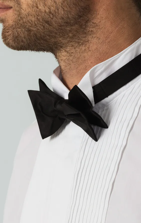 100% Cotton, Wing Collar, Pleated Front, Slim Fit Tuxedo Shirt by Dobell - photo 2