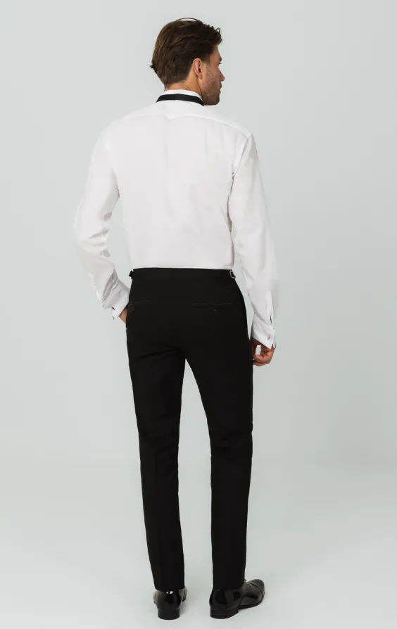 100% Cotton, Wing Collar, Pleated Front, Slim Fit Tuxedo Shirt by Dobell - photo 4