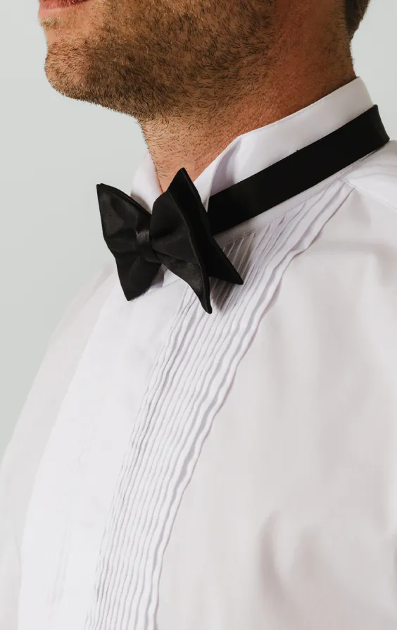 Dobell White Slim Fit Pleated Front Tuxedo Shirt with Wing Collar - photo 3 Dobell White Slim Fit Pleated Front Tuxedo Shirt with Wing Collar - photo 3