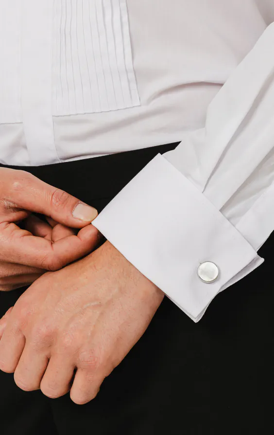 Dobell White Slim Fit Pleated Front Tuxedo Shirt with Wing Collar - photo 4 Dobell White Slim Fit Pleated Front Tuxedo Shirt with Wing Collar - photo 4
