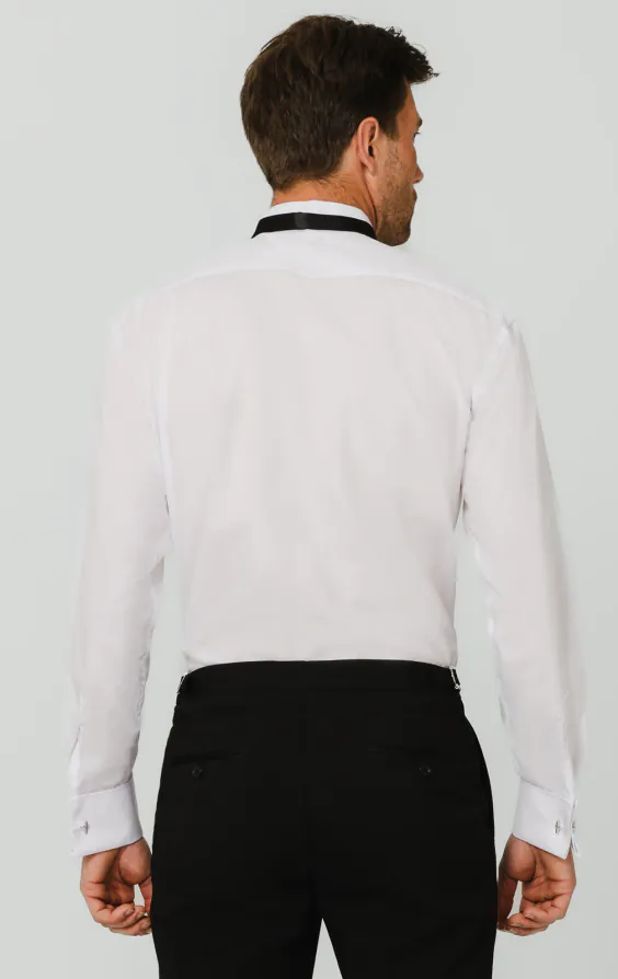 Dobell White Slim Fit Pleated Front Tuxedo Shirt with Wing Collar - photo 5 Dobell White Slim Fit Pleated Front Tuxedo Shirt with Wing Collar - photo 5