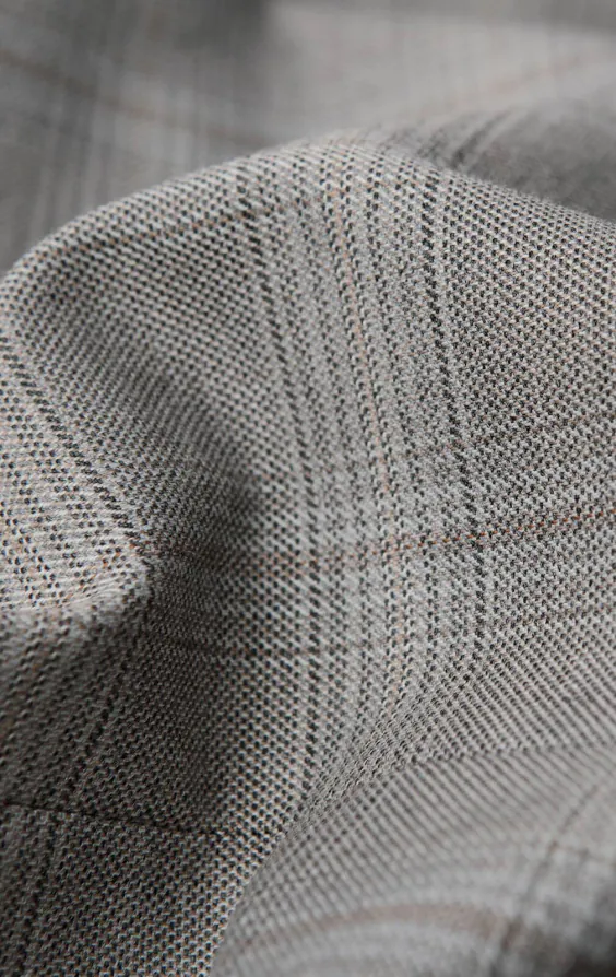 Taupe Check Suit Trousers - photo 3