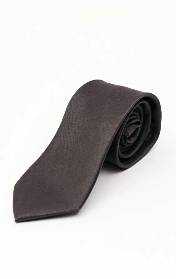 Dark Grey Dupion Tie Dark Grey Dupion Tie
