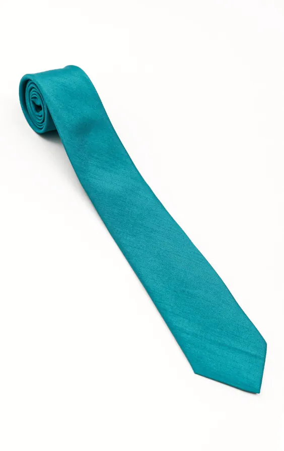 Turquoise Dupion Tie - photo 1 Turquoise Dupion Tie - photo 1