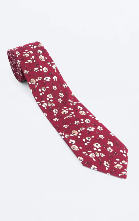 Red and White Floral Tie - photo 2