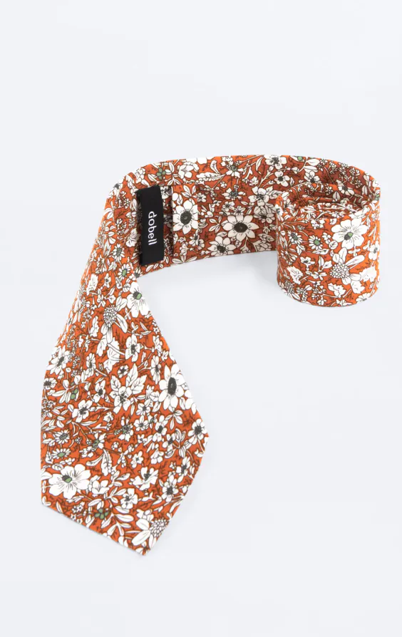 Orange Floral Tie - photo 1