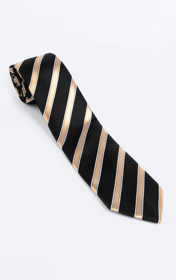 Black with Gold Stripe Tie - photo 2 Black with Gold Stripe Tie - photo 2
