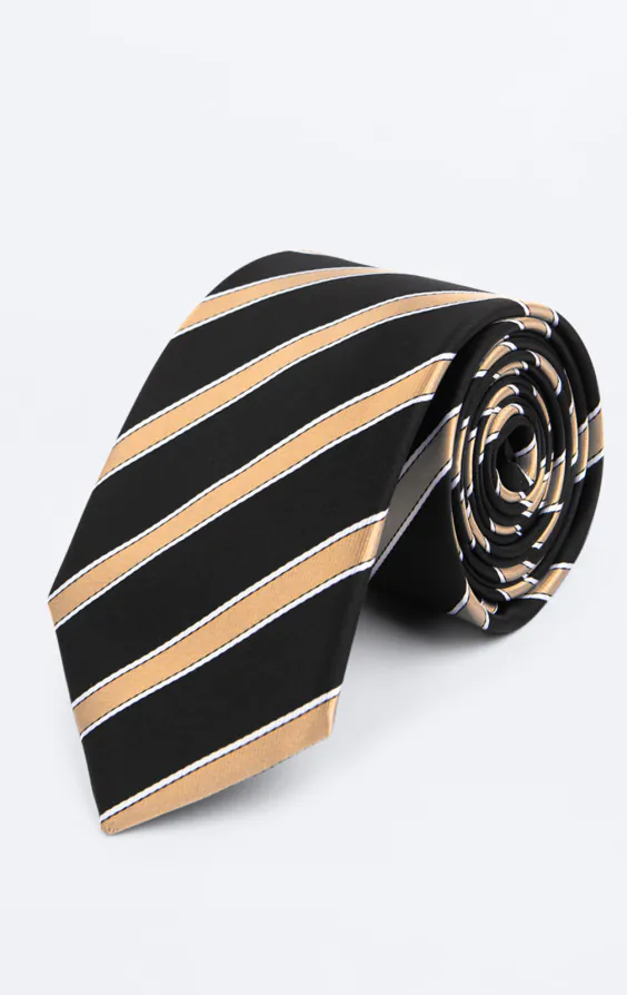 Black with Gold Stripe Tie Black with Gold Stripe Tie