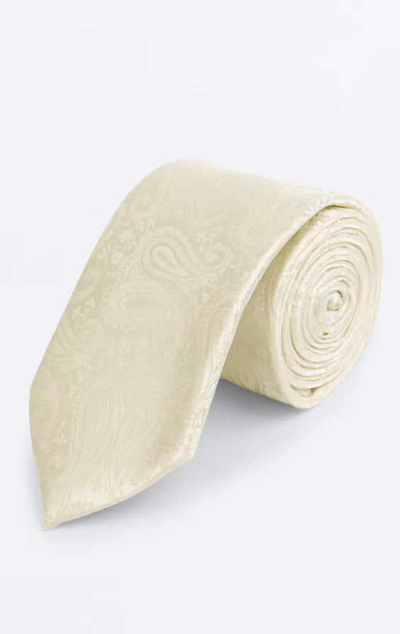 Cream Paisley Tie