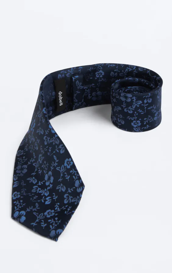 Navy & Blue Floral Tie - photo 1