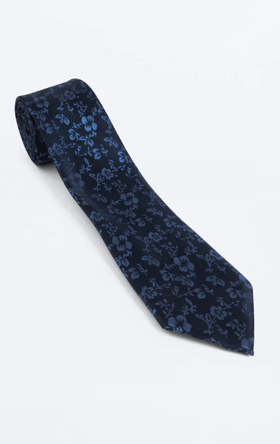 Navy & Blue Floral Tie - photo 2