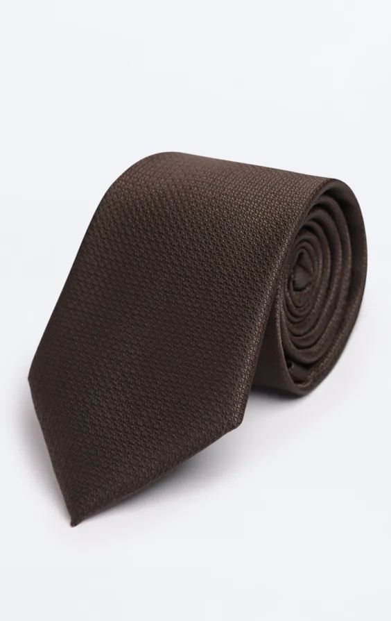 Brown Textured Tie