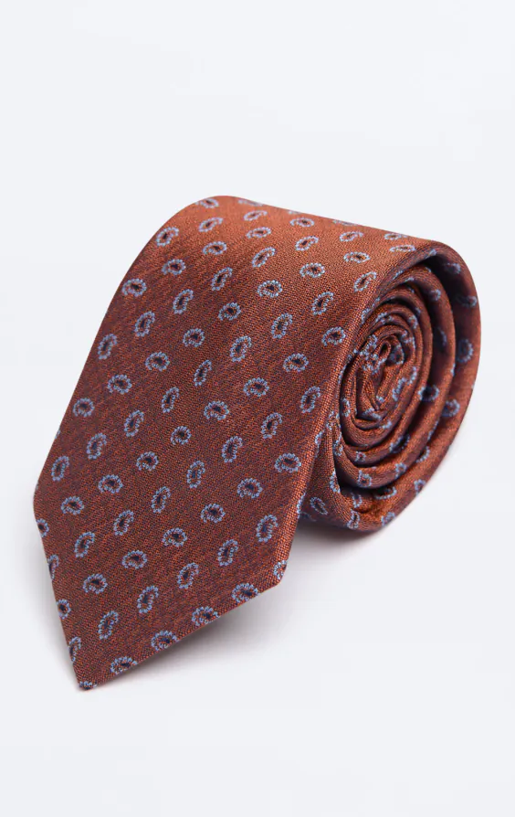Rust Paisley Pattern Tie Rust Paisley Pattern Tie