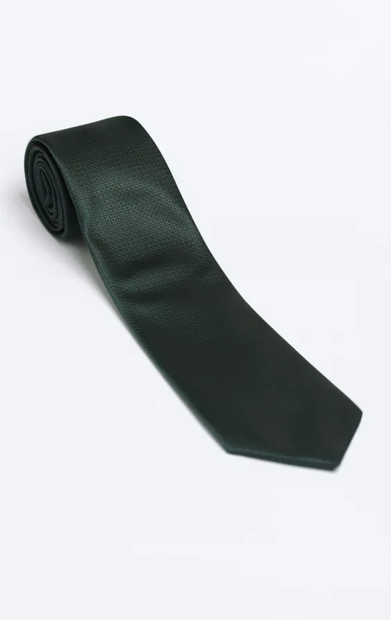 Bottle Green Textured Tie - photo 2