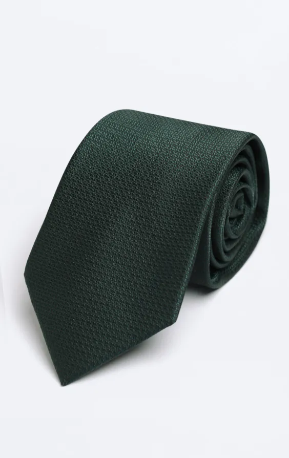 Bottle Green Textured Tie