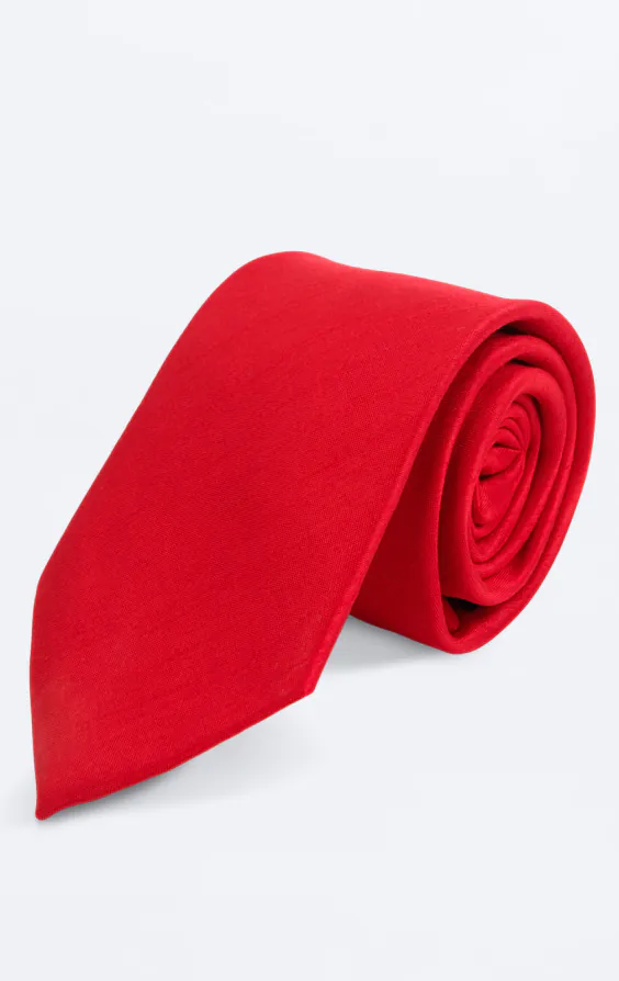 Crimson Red Dupion Tie Crimson Red Dupion Tie
