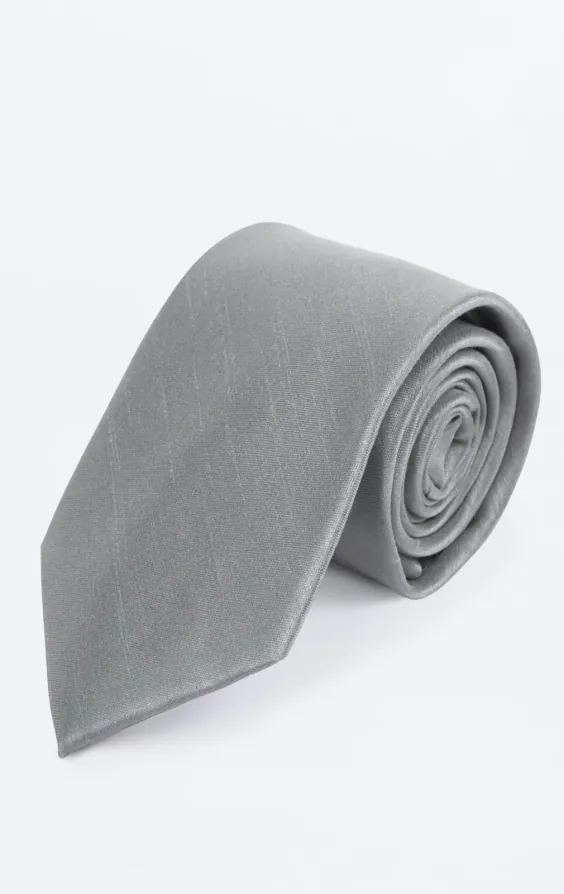 Silver Dupion Tie Silver Dupion Tie