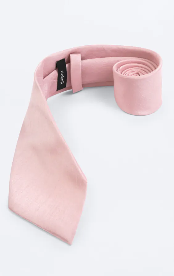 Dobell Light Pink Dupion Tie - photo 1