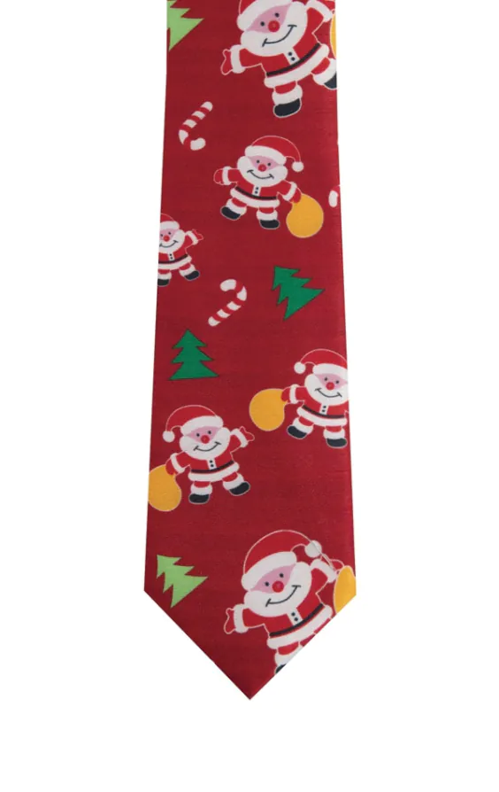 Happy Santa Claus Red Christmas Tie - photo 1 Happy Santa Claus Red Christmas Tie - photo 1