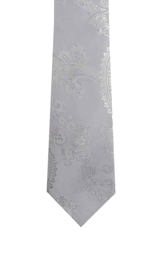 Dobell Boys Silver Paisley Tie - photo 1 Dobell Boys Silver Paisley Tie - photo 1