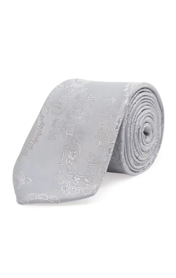 Dobell Boys Silver Paisley Tie Dobell Boys Silver Paisley Tie