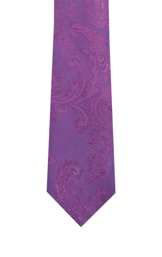 Dobell Boys Purple Paisley Tie - photo 1