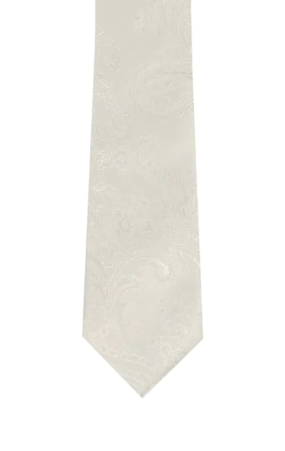 Dobell Boys Pearl Ivory Paisley Tie - photo 1 Dobell Boys Pearl Ivory Paisley Tie - photo 1