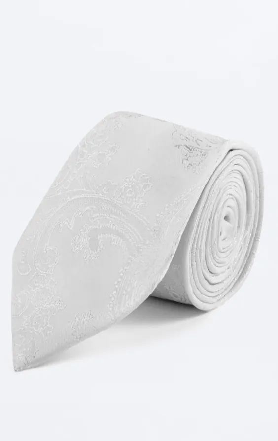 Dobell White Paisley Tie Dobell White Paisley Tie