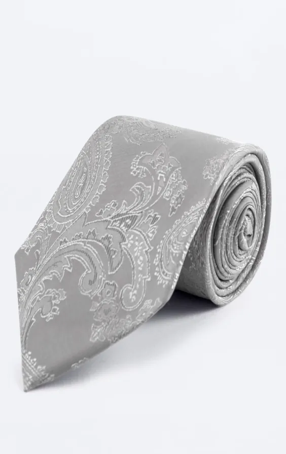Dobell Silver Paisley Tie