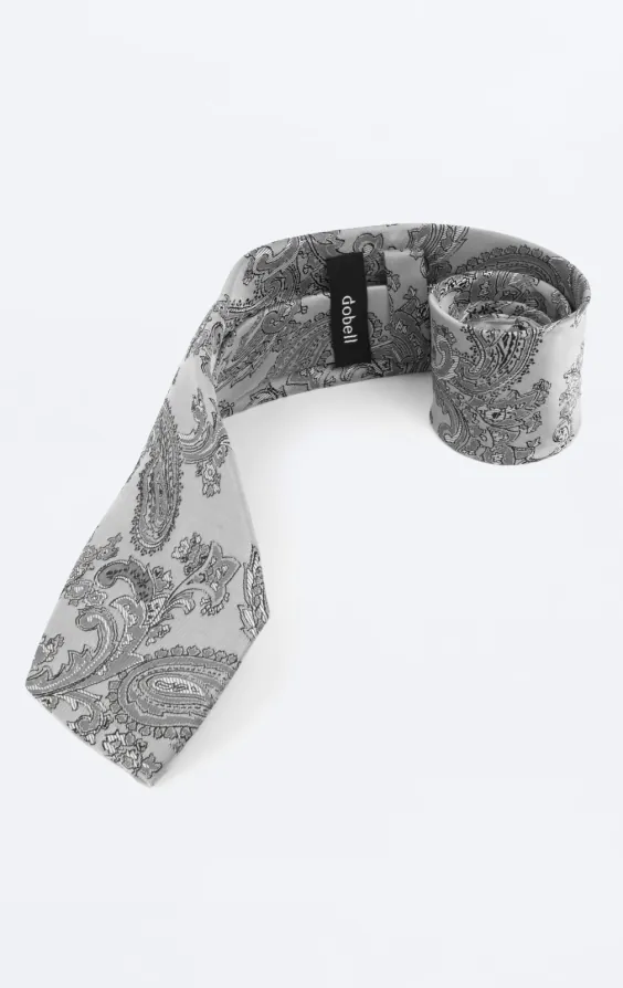 Dobell Grey Paisley Tie - photo 1 Dobell Grey Paisley Tie - photo 1