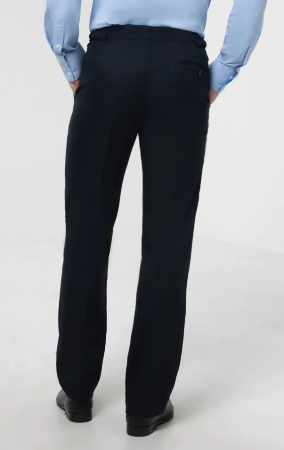 Dobell Navy Herringbone Morning Suit Trousers - photo 2