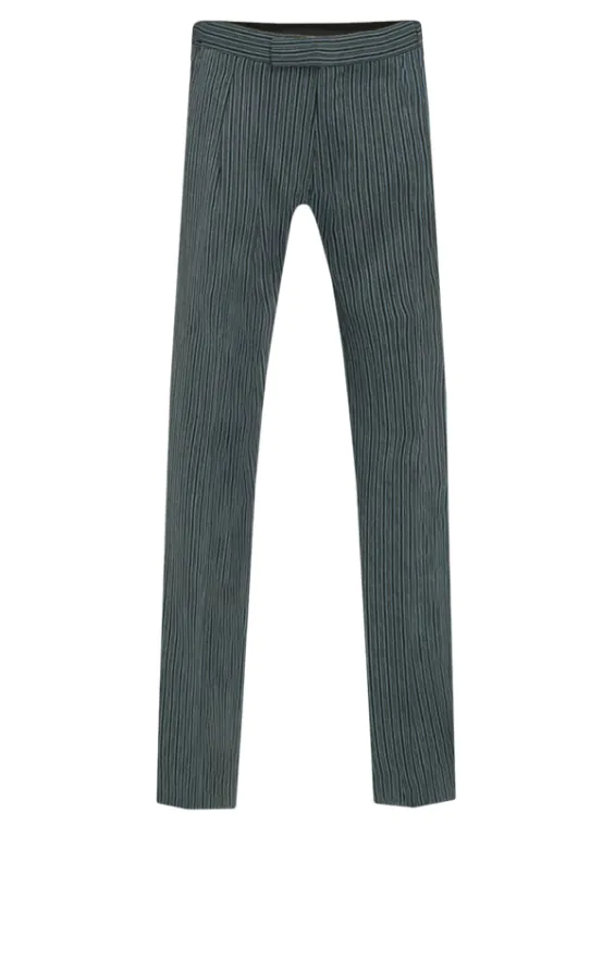 Dobell Boys Black & Grey Striped Morning Suit Trousers