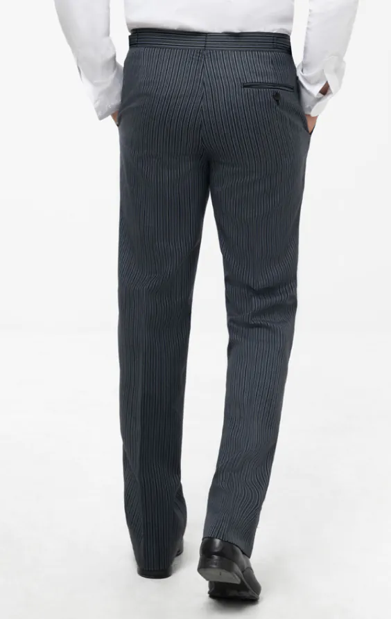 Dobell Black & Grey Striped Wool Blend Morning Suit Trousers - photo 2 Dobell Black & Grey Striped Wool Blend Morning Suit Trousers - photo 2