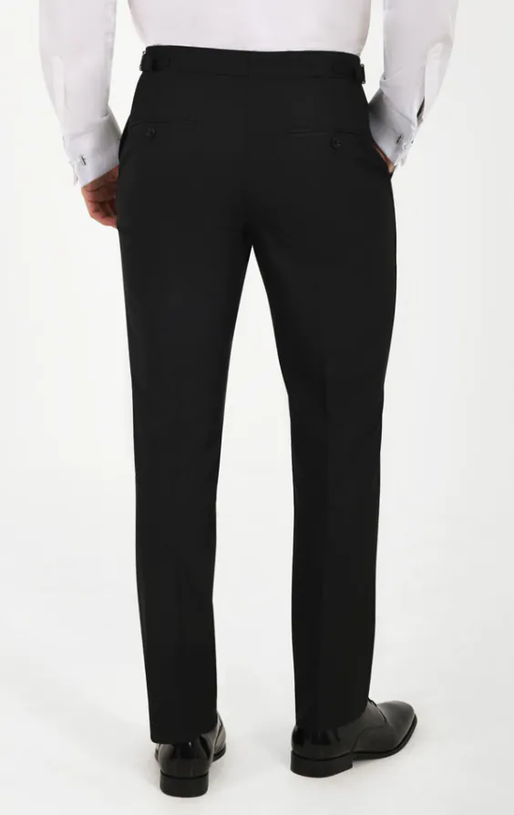 Black Slim-Fit Tuxedo Trousers with Satin Side Stripe - photo 2 Black Slim-Fit Tuxedo Trousers with Satin Side Stripe - photo 2