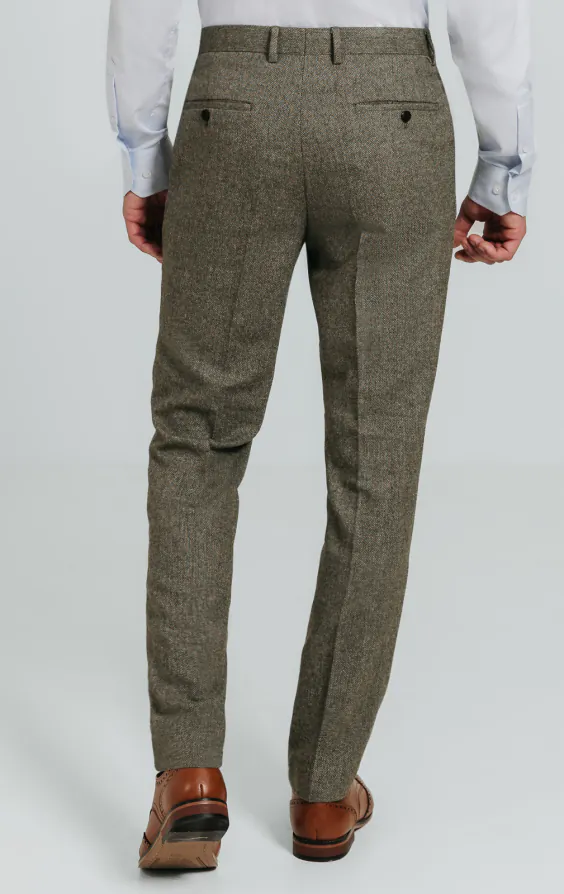Sage Green Herringbone Tweed Trousers - photo 2 Sage Green Herringbone Tweed Trousers - photo 2