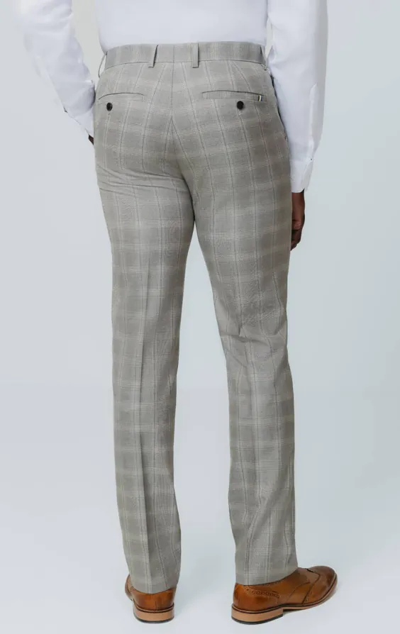 Taupe Check Suit Trousers - photo 2