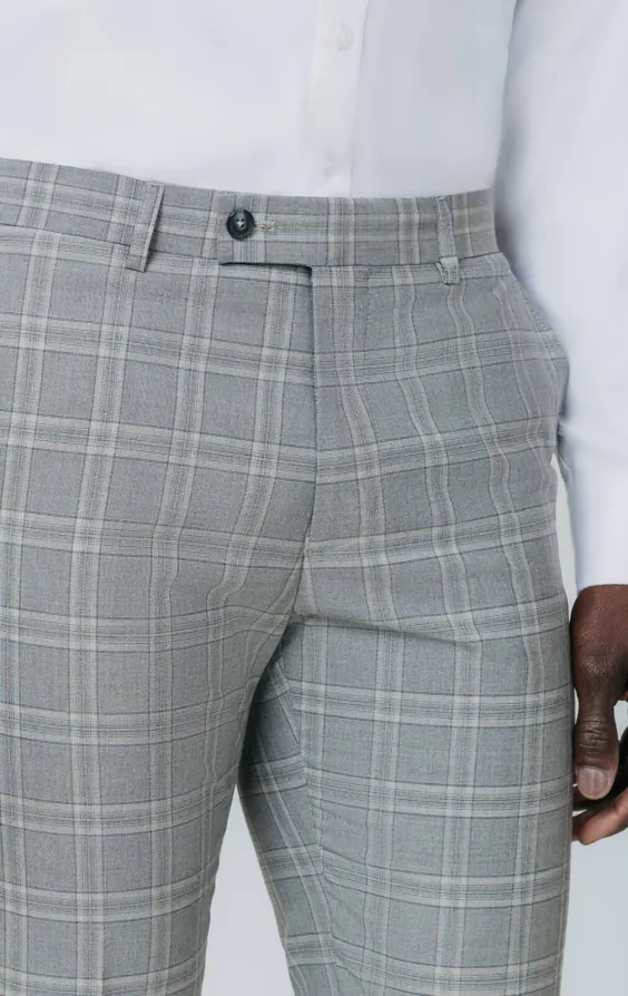 Grey with Tan Check Suit Trousers - photo 1 Grey with Tan Check Suit Trousers - photo 1