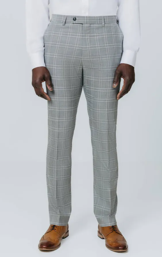 Grey with Tan Check Suit Trousers Grey with Tan Check Suit Trousers