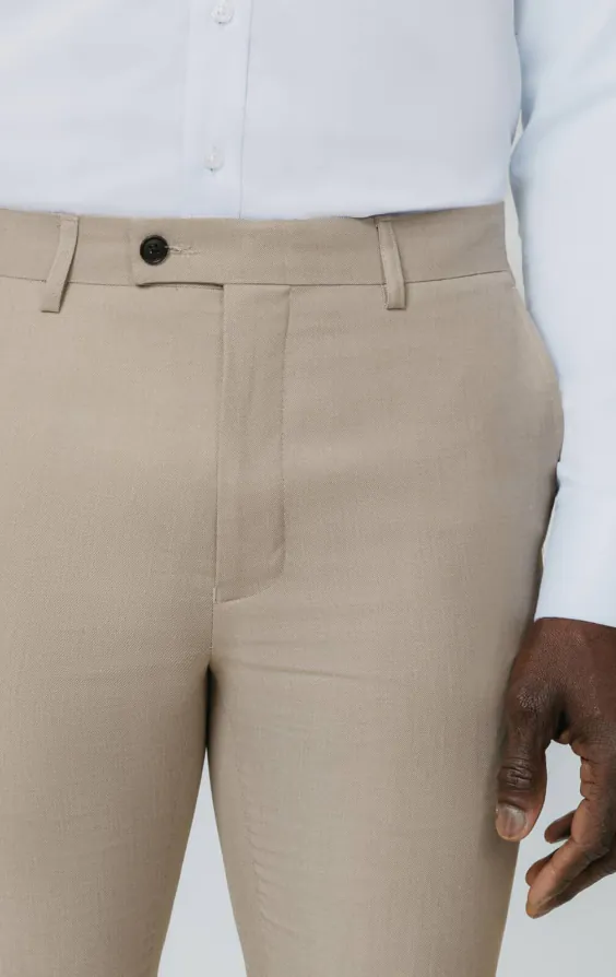 Stone Sharkskin Slim Fit Suit Trousers - photo 1 Stone Sharkskin Slim Fit Suit Trousers - photo 1
