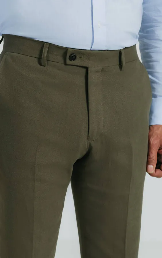 Green Linen Twill Suit Trousers - photo 1 Green Linen Twill Suit Trousers - photo 1