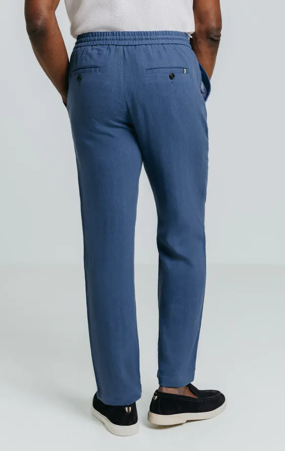 Blue Linen Herringbone Trousers - photo 3 Blue Linen Herringbone Trousers - photo 3
