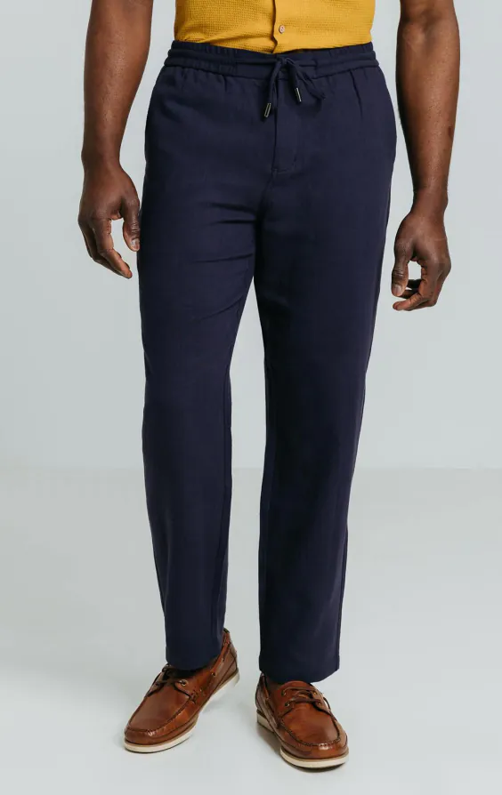 Navy Linen Twill Trousers - photo 1 Navy Linen Twill Trousers - photo 1