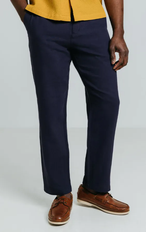 Navy Linen Twill Trousers Navy Linen Twill Trousers