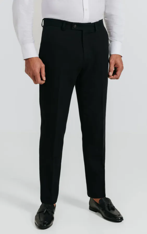 Black Linen Twill Suit Trousers Black Linen Twill Suit Trousers
