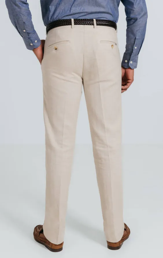 Oatmeal Linen Herringbone Suit Trousers - photo 2 Oatmeal Linen Herringbone Suit Trousers - photo 2